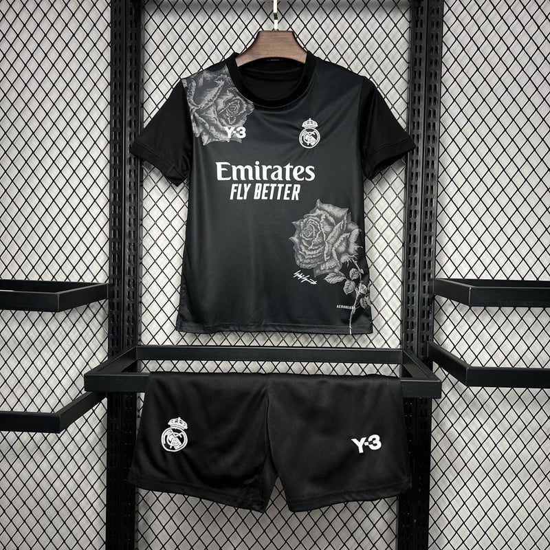 REAL MADRID Y-3 BLACK 24/25 CHILDREN'S SET (Standard)