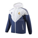 REAL MADRID WINDBREAKER JACKET – WHITE & NAVY | OFFICIAL LOS BLANCOS GEAR